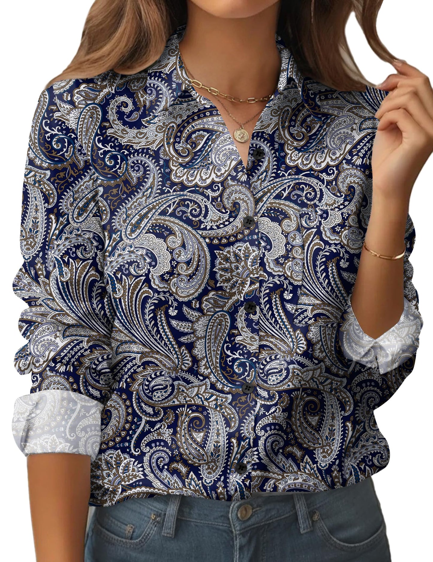 Amazon- Button Down Shirt Long Sleeve Blouse (Several Colors)