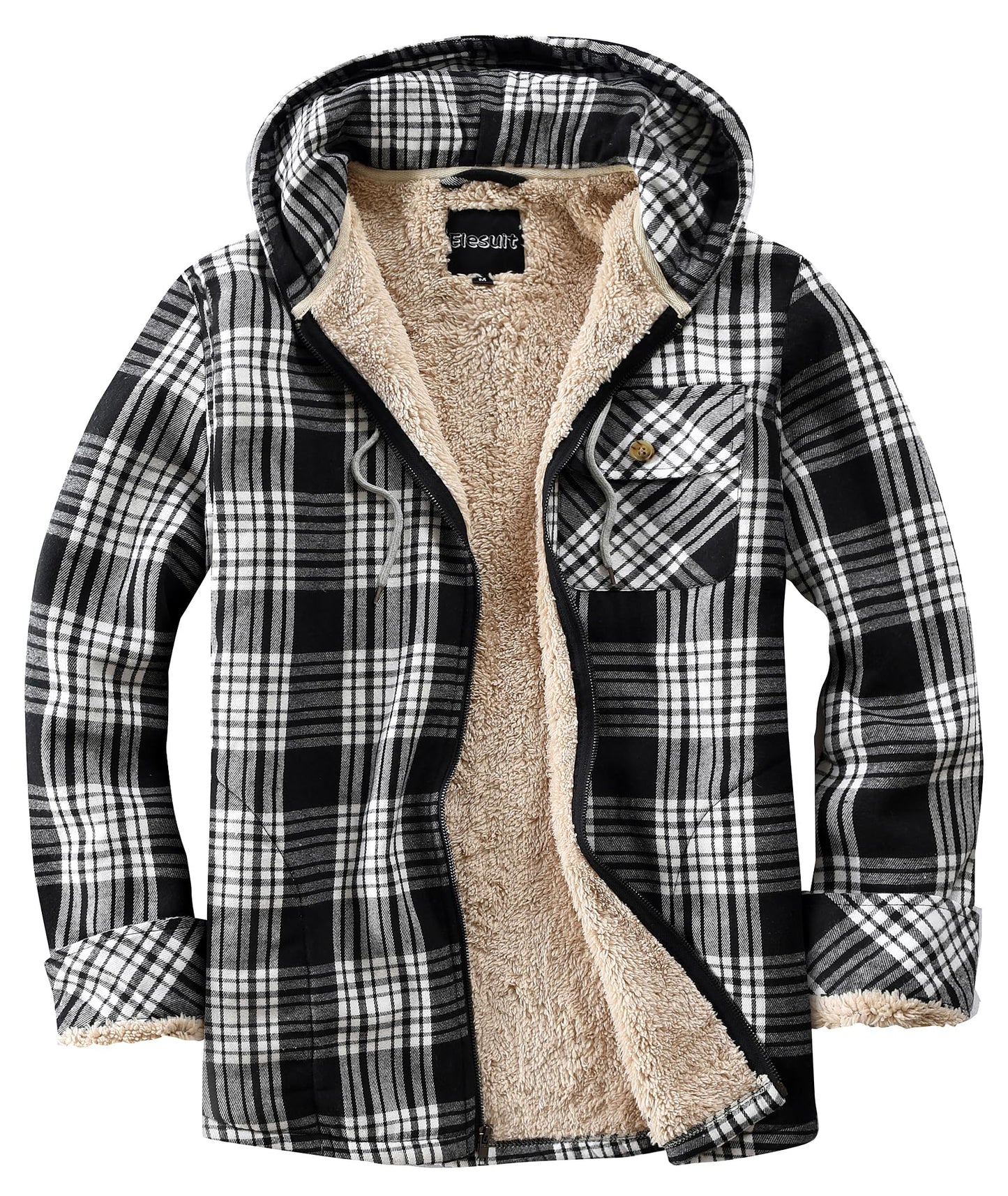 Amazon-Plaid Hooded Jackets Sherpa Lined Hoodies (more colors)