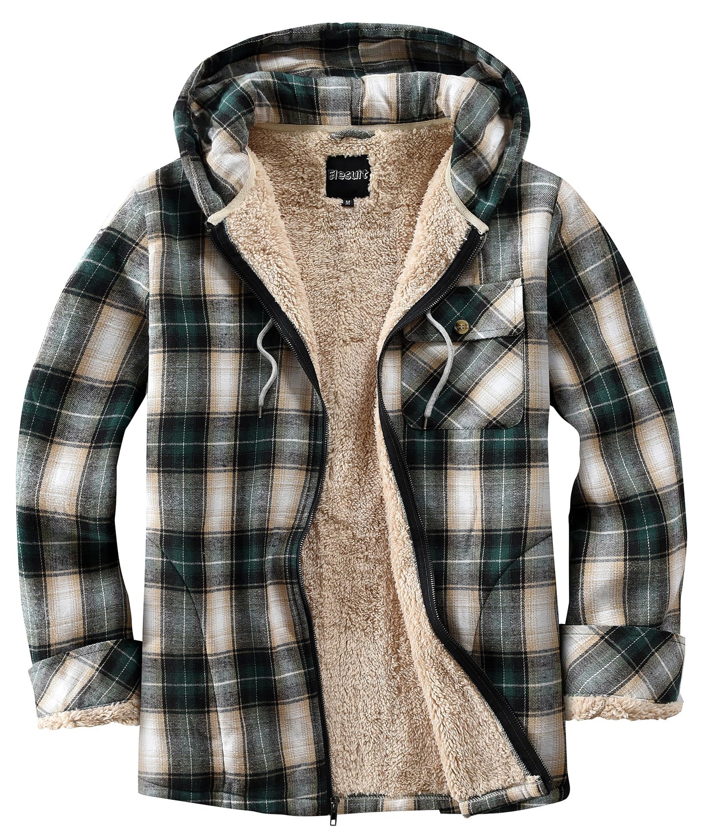 Amazon-Plaid Hooded Jackets Sherpa Lined Hoodies (more colors)