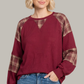 Contrast Thermal Knit  Sweatshirt
