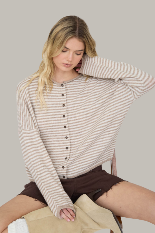 The Hannah Stripe Sweater Cardigan