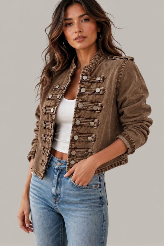The Denim Military Jacket (brown)