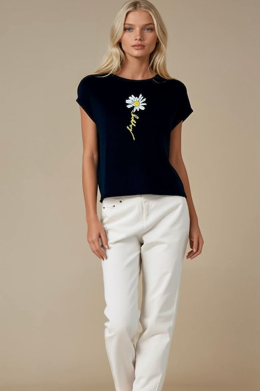 Happy Daisy Ribbed Graphic